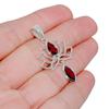 Garnet Lotus Pendant: 925 Sterling Silver Flower Charm