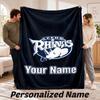 Leeds Rhinos Personalized Flannel Blanket Custom Name Text Soft Throw Blanket Home Decor