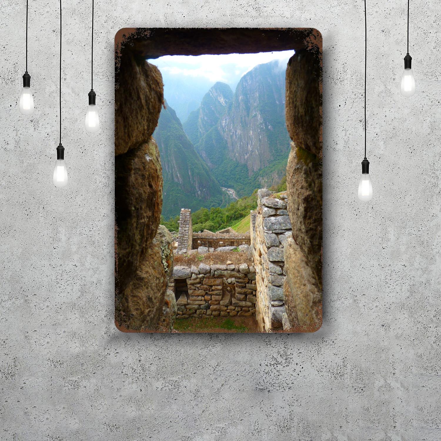 

machu picchu Decor Poster Vintage Tin Sign Metal Sign Decorative Plaque for Pub Bar Man Cave Club Wall Decoration 20x30cm（7.8x11.8inch）