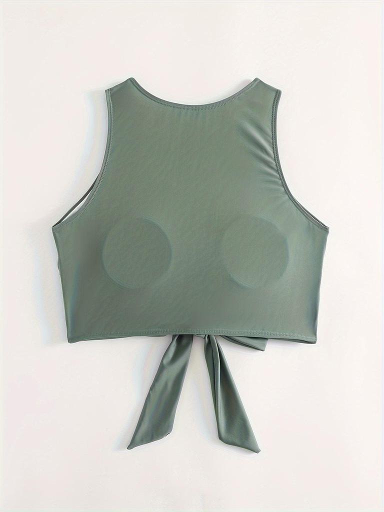 2025 Plus Size European & American Solid Color Bikini Top for Chubby Girls
