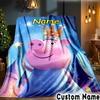 Custom Name Princess Pig's Royal Adventure Blanket Flannel Blankets for Couch Bed Gifts for Men Women Picnic Blanket Christmas Fan Gifts
