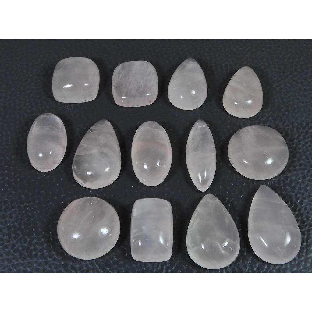 274Cts. Natural Pink Rose Quartz Mix Shape Cabachon Loose Gemstone 13Pcs Lot C-2518