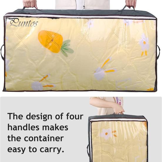 1/2 stuks waterdichte opbergdozen met versterkte handgrepen, ritssluiting, grote capaciteit, kleding, speelgoed, quilts, organizer, opbergdoos onder het bed