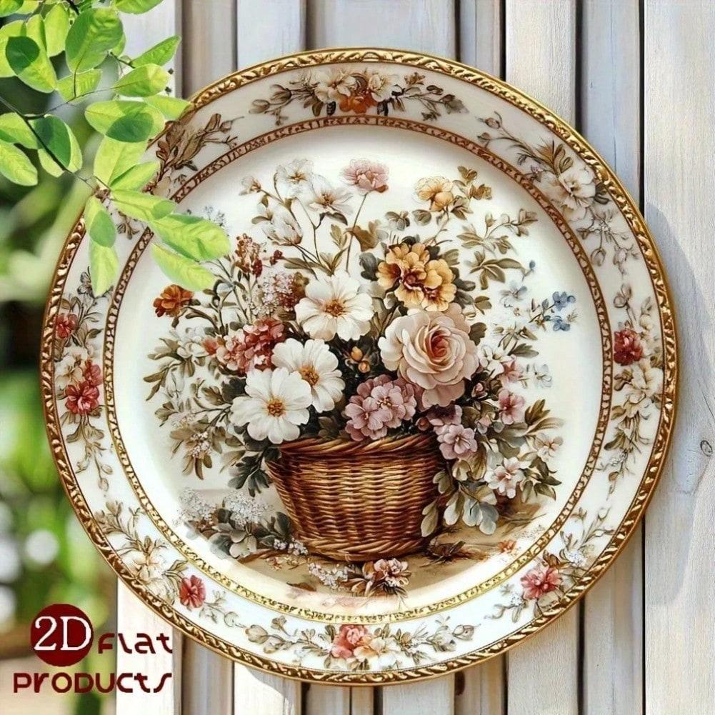 Винтажное Металлическое Настенное Искусство 8x8 Дюймов Круглая Табличка Домашний Декор Подарок на Рамадан 20x20