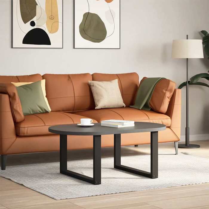 VidaXL Coffee Table Legs In U-Shape, 2 Pieces, Black, 60 X (42-43) Cm, Steel 4013160