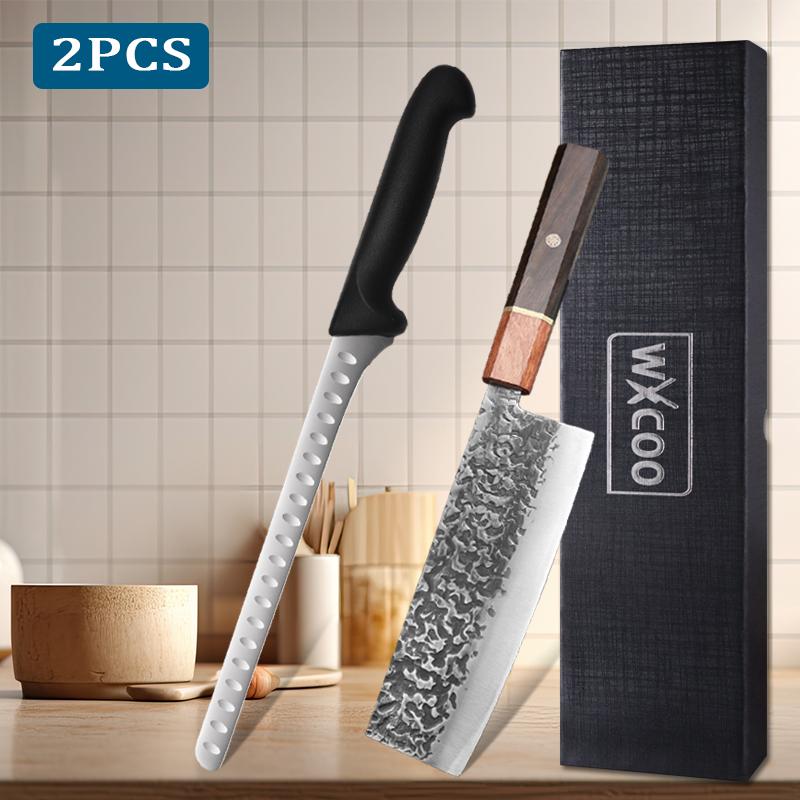 WXCOO Hand Forged Kitchen Knife Multifunctional Ham Slicing Knife Versatile Knife Meat Fruit Cutting for Cooking Household
