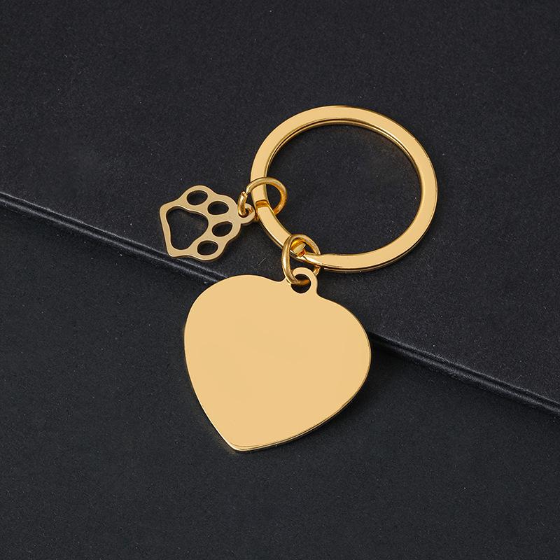 Breloczek do kluczy z łapą psa drukowaną laserowo - Międzynarodowy metalowy prezent