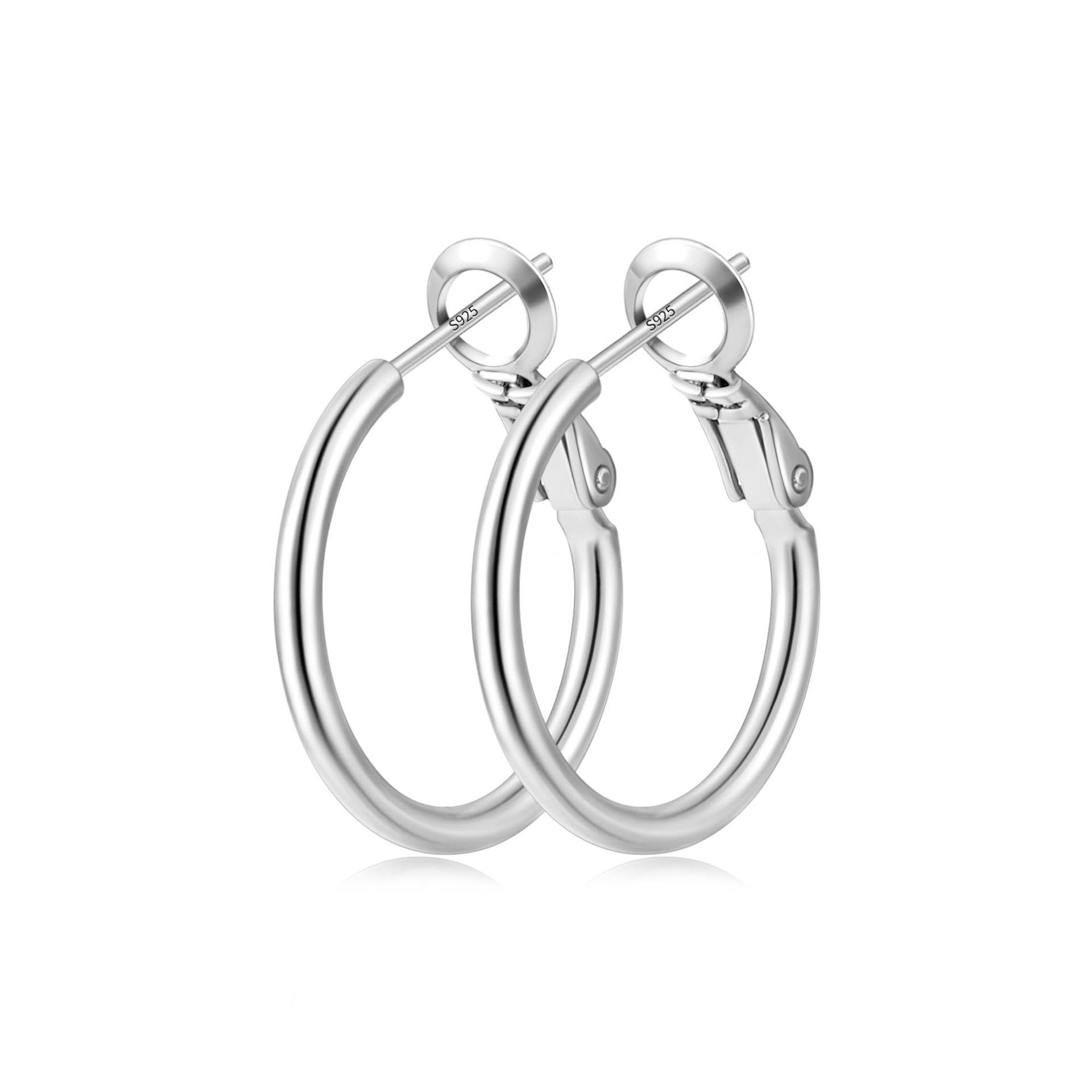 Серьги-кольца с застежкой-кнопкой, покрытые 14-каратным золотом, с серебряной иглой 925 пробы - Модные тонкие аксессуары