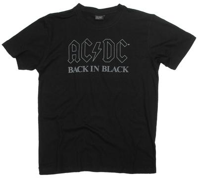 AC DC T-Shirt Back In Black Logo Rockband Albumcover Offiziell Neu