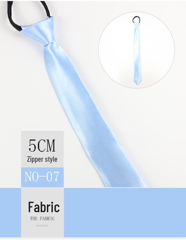 Herren 5cm Reißverschluss-Stil Imitationsseide Monochromatische Krawatte