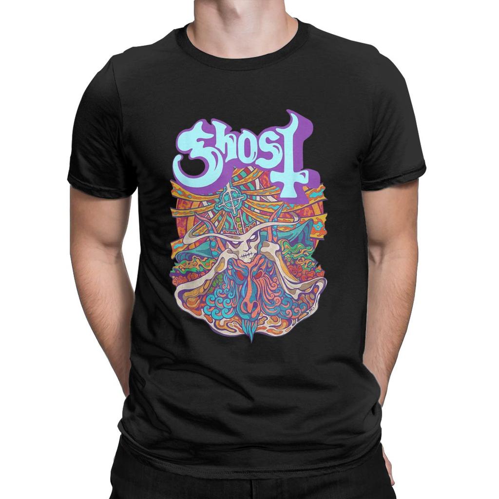 Ghosts Band Seven Inches Of Satanic Panic T Shirt for Men Cotton T-Shirts Crew Neck Heavy Rock Hip Hop Tees Short Sleeve New