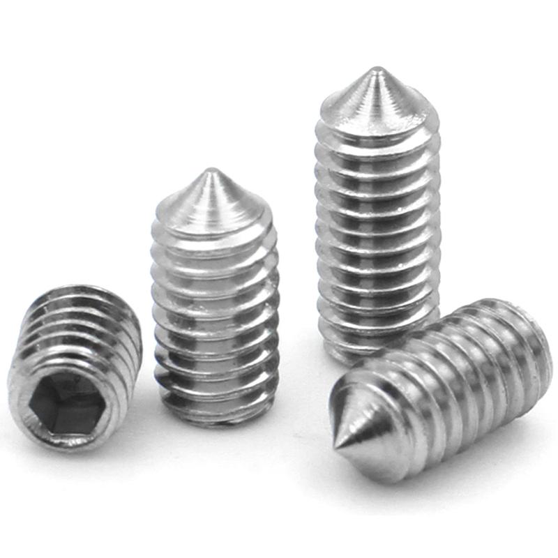 5 Stück DIN914 M2 M2.5 M3 M4 M5 M6 M8 M10 M12 Edelstahl 304 Sechskant Madenschrauben Kegelspitze Madenschraube