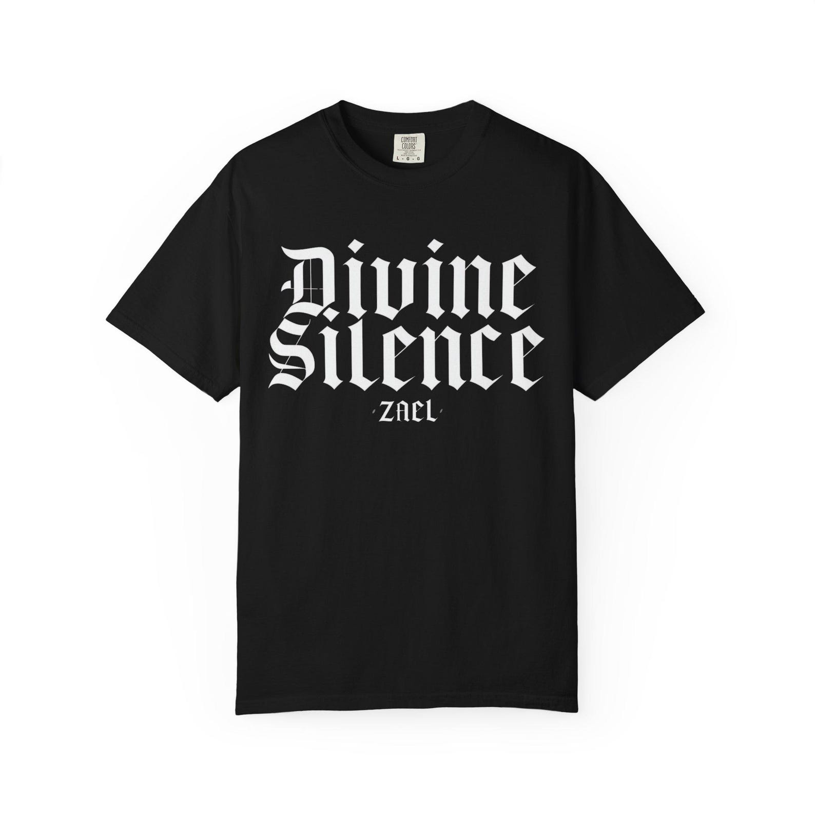 Divine Silence Gothic T-Shirt, Minimalist Dark Streetwear Tee S