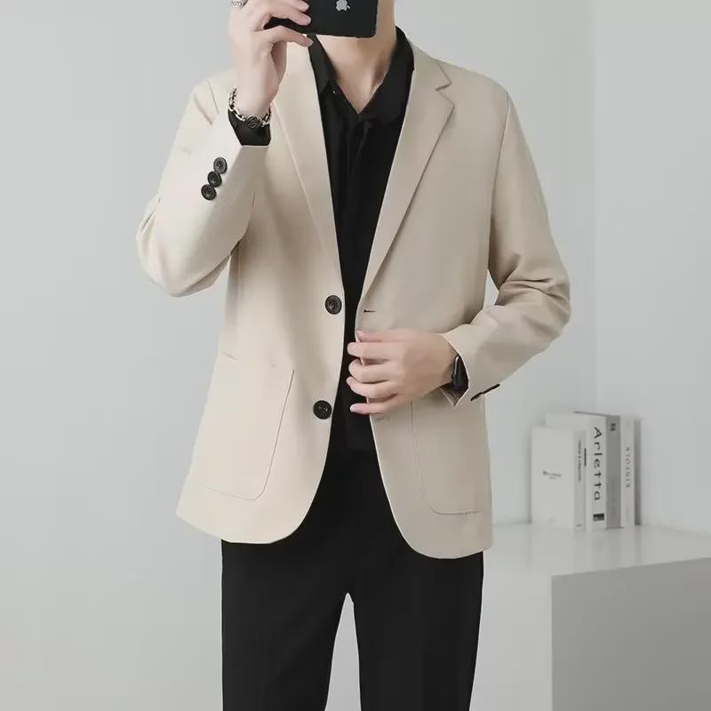 Men's Trendy Korean Style Versatile Suit Jacket for Autumn and Spring