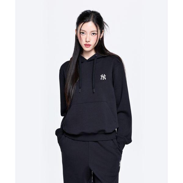 MLB New York Yankees FW/AW26 Pullover Hoodie Basic Solid Color Small Logo Stretch Soft Sweatshirt Unisex hoodies 3AHDB0164-50BKS