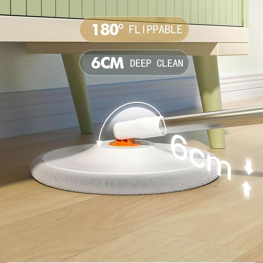 Virul Spin Mop Bucket Set Self-Wringing with Dual Compartment for Clean Dirty Water Separation Efficient Cleaning 3 Refills