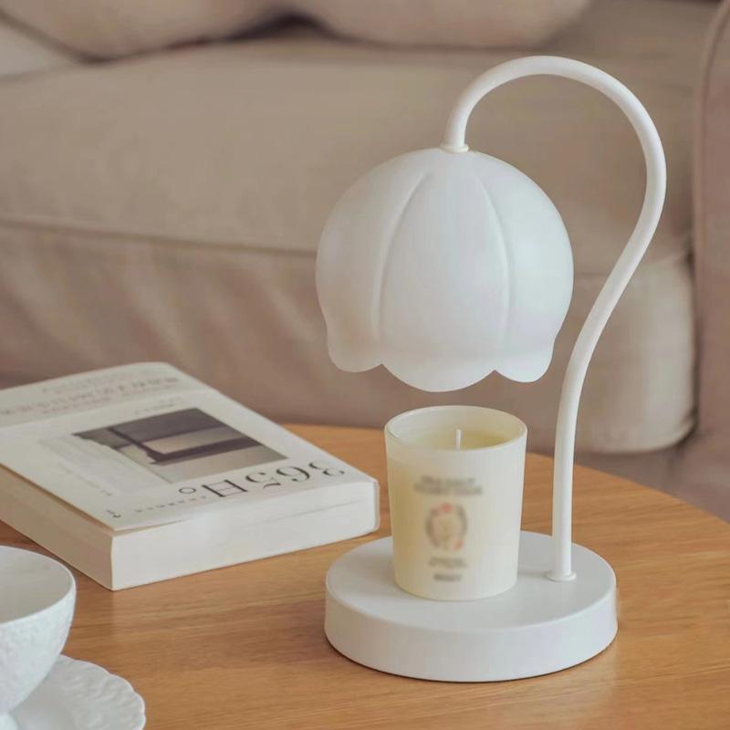 Minimalist Lily of the Valley Wax Melt Lamp Luxury Modern Candle Warmer Aromatherapy Light Bedroom Night Light Gift Ambient Lamp