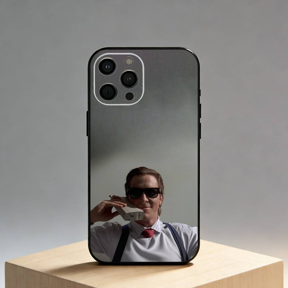 American Psycho Phone Case For iPhone17,16,15,14,13,12 Plus,Max Soft Silicone Black Cover