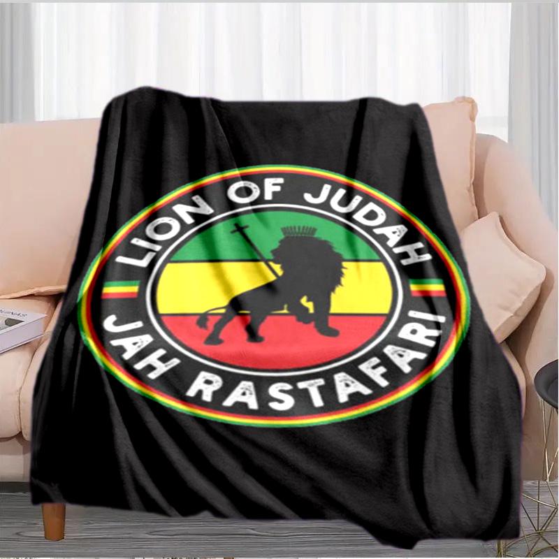 Ethiopian Flag With Lion And Stars Blanket Suitable for Sofas, Beds, Offices, And Camping - Perfect Gift for Halloween Christmas