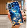 Blue Butterfly Heart Transparent Anti-drop Case for iPhone 14/15/16/17 Pro Max Models