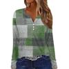 Women's T Shirt Tee Button Print Long Sleeve Daily Weekend Fashion Basic V Neck Regular Top