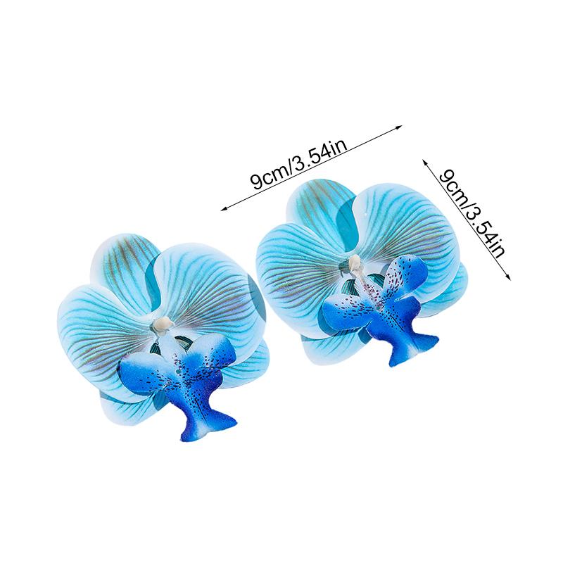 2PCS Three-Dimensional Flower Gifts Jewelry Natural Simulated Flower Party Wear Flower Shape Accessories Earrings Fashion 9cm