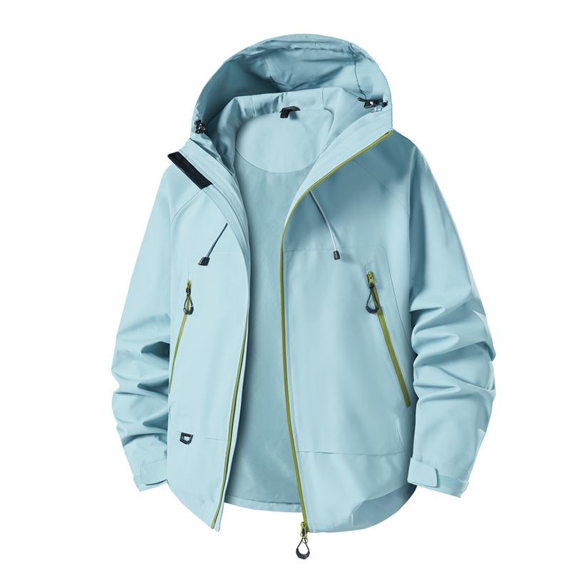 New Spring and Autumn Hooded Jacket for Men Outdoor Loose Couple Windproof Waterproof Work Jacket