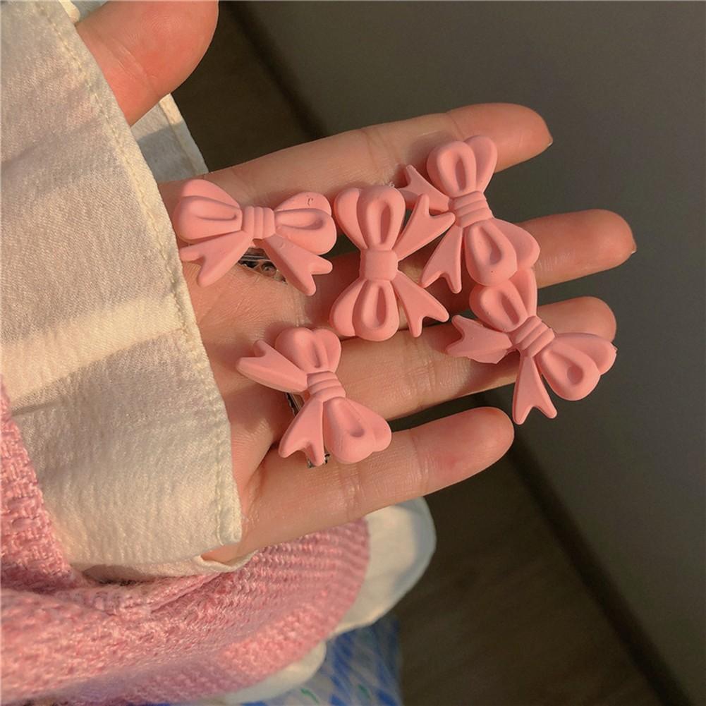 Pink Peach Bobby Pin Hair Clip with Camellia Bow for Daily Styling