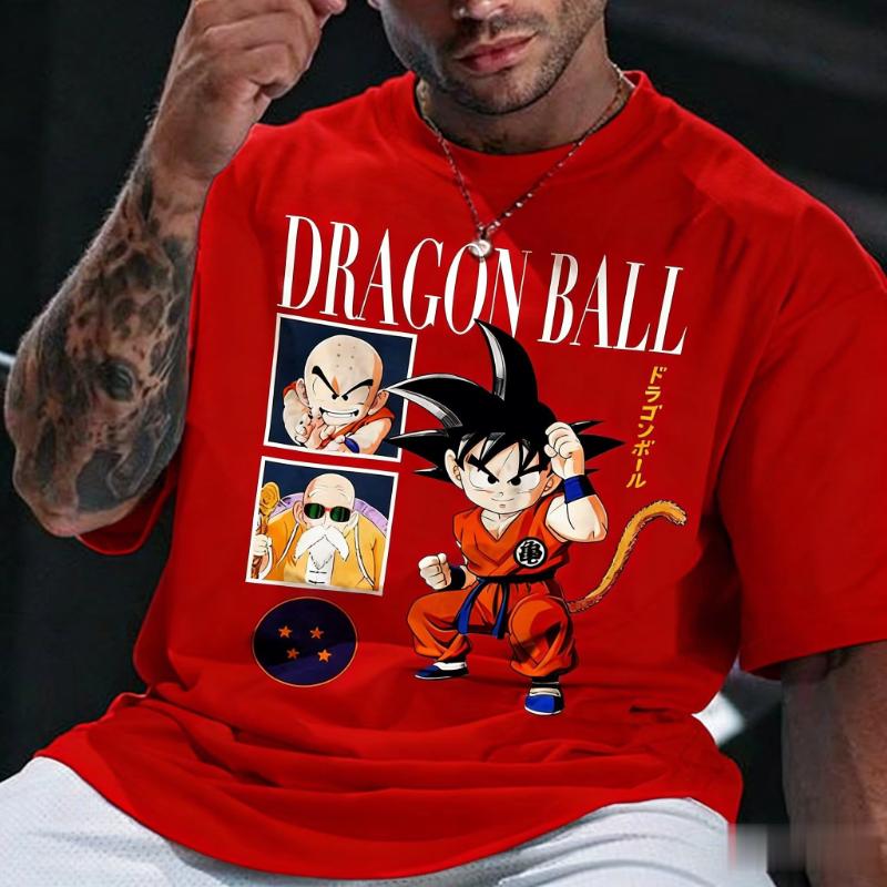 Dragon Ball Anime T-Shirt Herren Damen 2026 Sommer Baumwolle Kurzarm Tee Goku Grafikdruck Lässige Streetwear Tops Y2k Kleidung