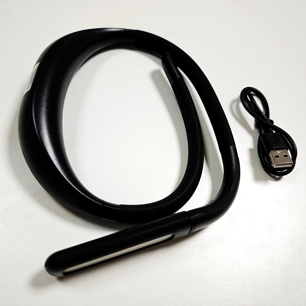 

1 шт. Светодиодный светильник для чтения на шею, освещение для спальни с зарядкой, защита глаз, ночник, общежитие, студенческий шейный светильник для учебы чёрный