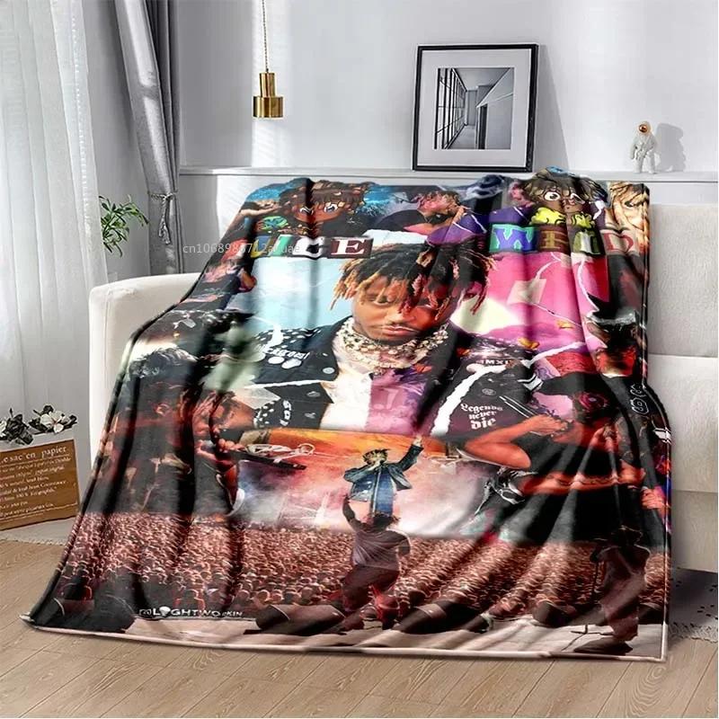 Album Rapper Juice Wrld 999 Blanket Poster Art Printed Flannel Blanket Soft Bedspread Sofa Warming Cover Gift for Music Fans