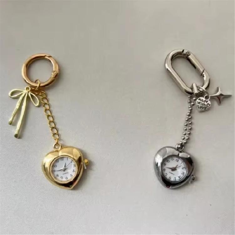 Vintage Inspired Mechanical Keychain Pendant Retro Alloy Pocket Watch Charm For Bags Keys Jewelry Accessory