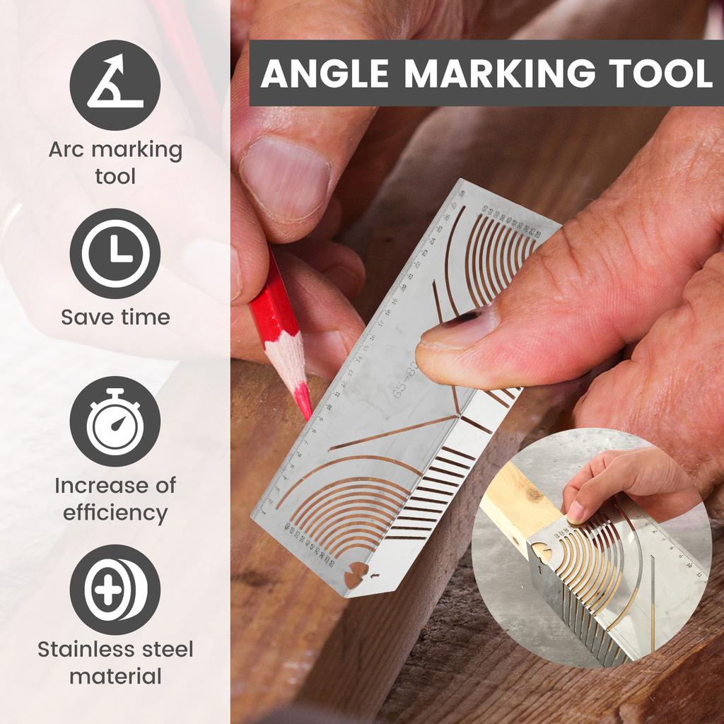 Angle Arc Marking Tool Square Steel Pipe Bend Steel Pipe Bend Marking Welding Tools for Workers Measuring Pipe Bend Doe DIY