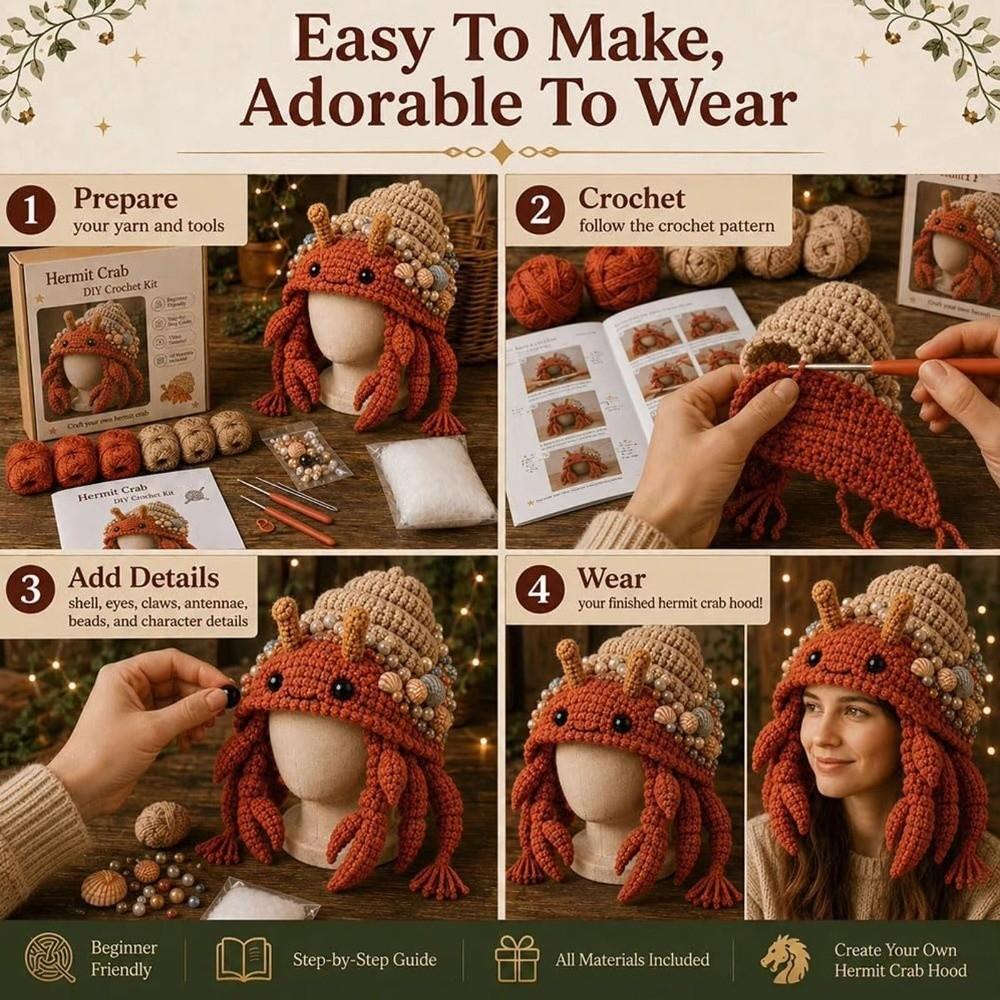 Weiches Garn DIY Handgehäkeltes Hut-Set Warmer Drachen Wolf Frosch Hut Party Cosplay