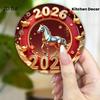 1Pcs Happy New Year Round Large Size Horse Refrigerator Magnet Perfect For Home, Kitchen Decor, Or Gift Idea