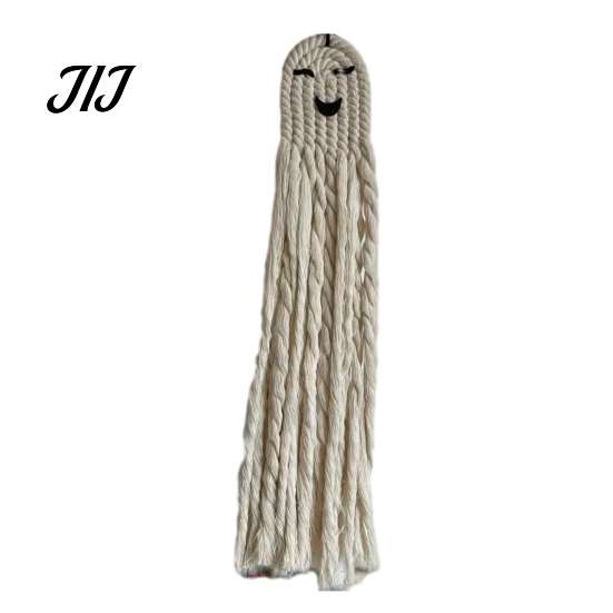 Artistic Hanging Decorations Handmade Cotton Rope Ghost Ornament for Halloween, Indoor Outdoor Seasonal Event Background Decor Pendent Front