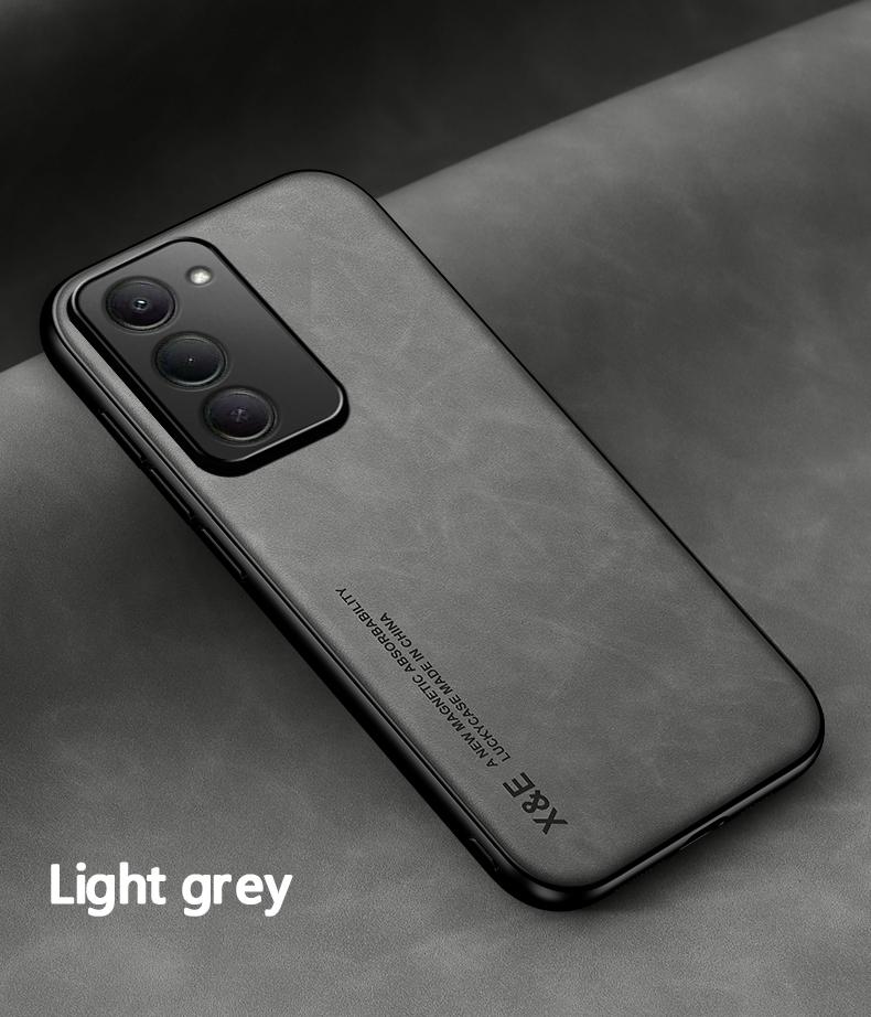 

Модний Шкіряний Чохол Funda для Xiaomi Redmi 15 Ультратонкий Автомагнітний Захисний Чохол Capa Redmi 15 4G 171mm світло-сірий колір