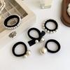 5PCS NonSlip Hair Tie With Artificial Pearls Design High Stretch Hair Tie Hair Styling Accessories For Women Hairstyles