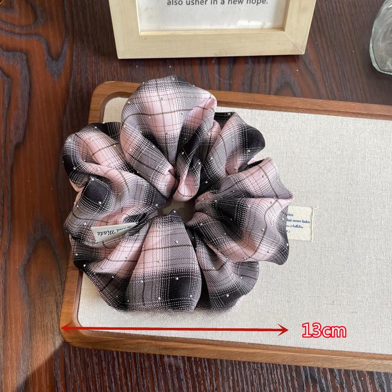 College Style Plaid Scrunchies Women Girls Elastic Hair Rubber Bands Accessories Hair Ring Rope Headdress Headwear Ornament