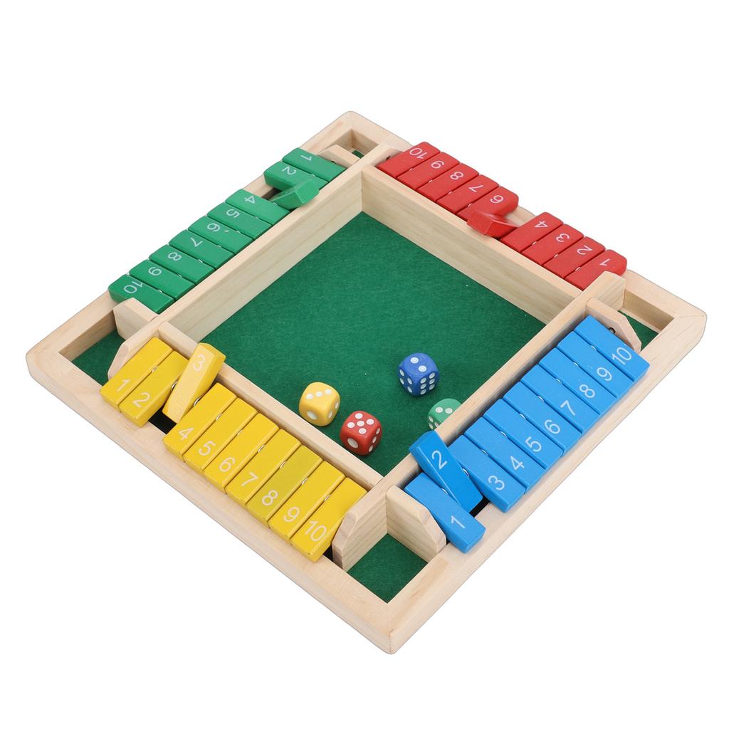 Shut The Box Spiel Holzbrett und 8 Würfel Tisch-Mathespiel für 2 4 Spieler Familie Reise Treffen