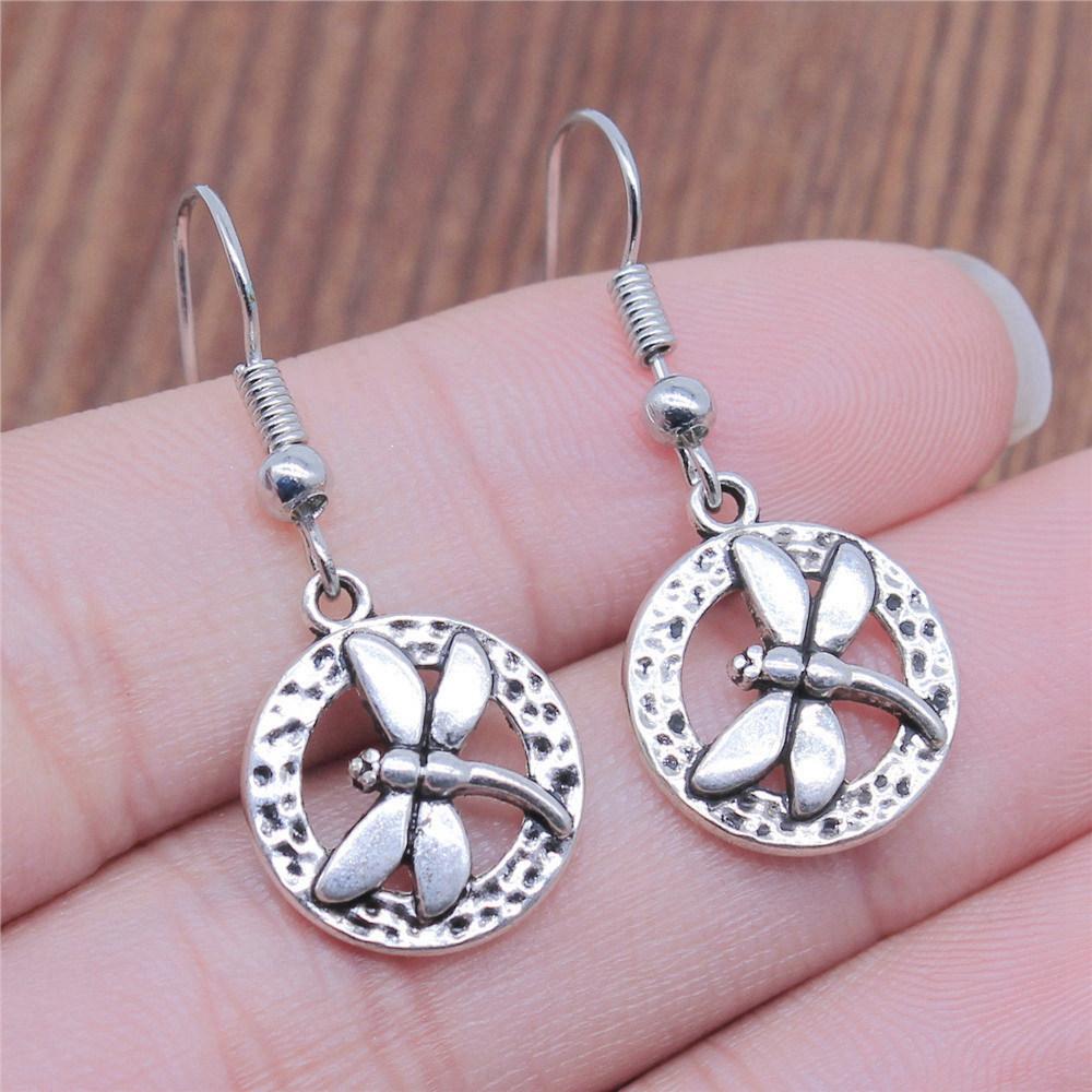 Hängeohrring Libelle Schmetterling Vintage Schmuckzubehör Ohrringgröße 18x19mm QE009