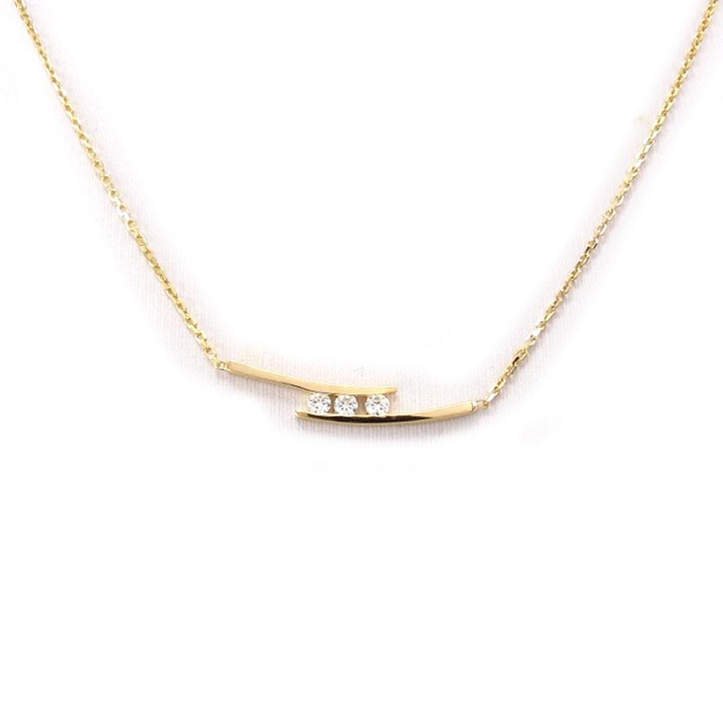 Altesse [F0189] - White Gold 'Câlin' Gold Plated Necklace - 28x4 Mm