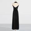 Fashionable Sexy Pleated Suit Women's Neck Ruffled Top With High-waisted Wide-leg Pants