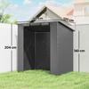 Tarpaulin Garage 1.9x1.2 m Waterproof Garage Tent with Roll-up Zipper Door, Ventilation Window, Dark Grey