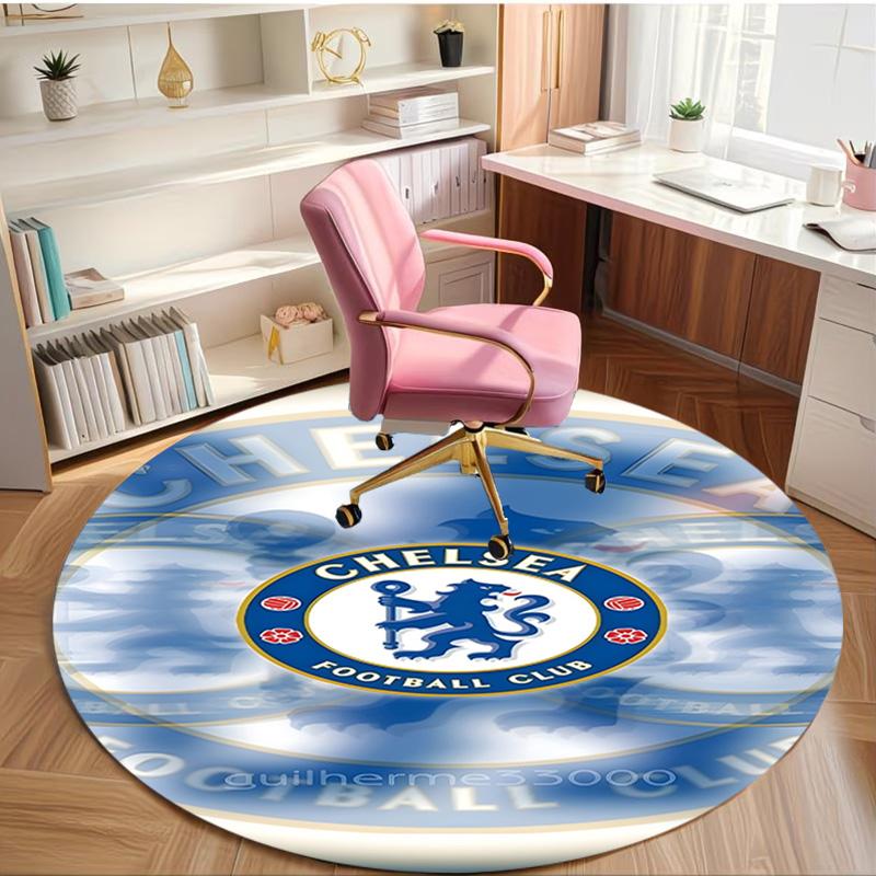 Chelsea F.C Print Round Rug, Washable Floor Carpet, For Entryway Dorm Laundry Room Office Study, Home Decor Birthday Christmas Gift