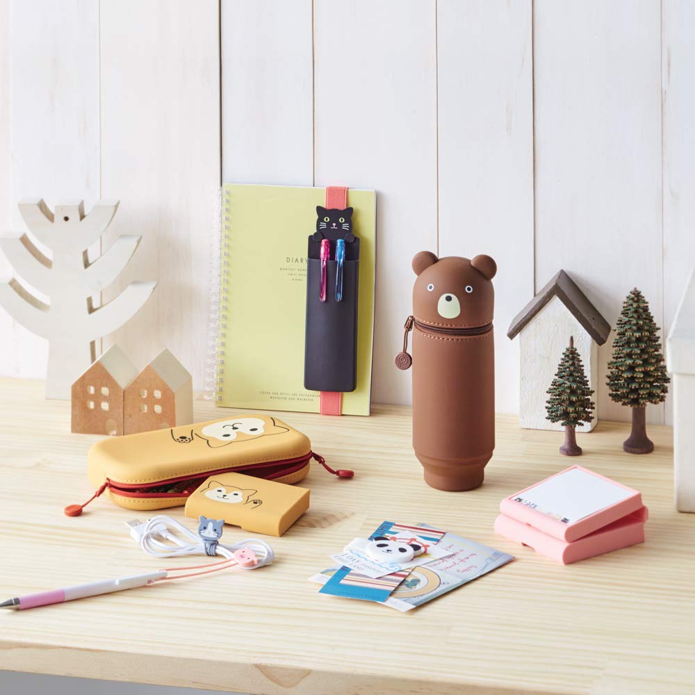 LIHIT LAB Stand Pencil Case BIG PuniLab Kuroneko A7714-3