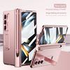 Magnetic Snap-on Case Galaxy Z Fold5 Fold4 Fold3 With Kickstand PC Cover Electroplated Lens Protector