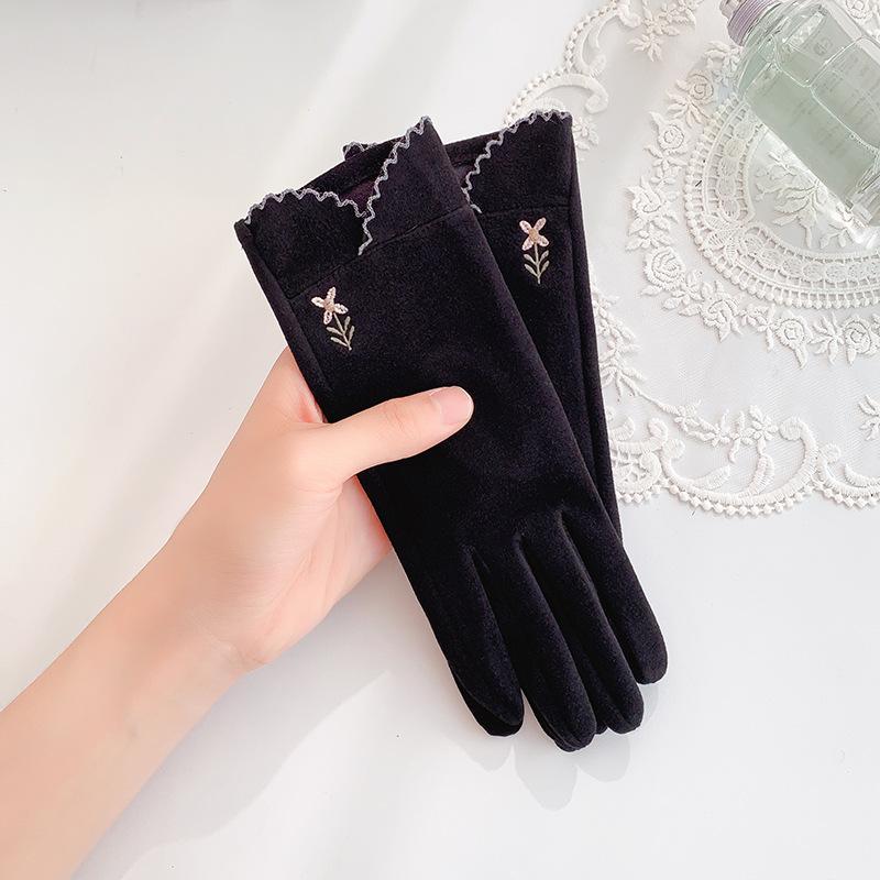 

KayCrowne Grace Fashion Lady Glove Mittens Women Winter Elegant Touch Screen Driving Keep Warm Windproof Fingerless Gloves G337 One Size чёрный