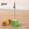 Organizzatore da scrivania per ufficio 2 pezzi Base cubica in legno Portamemo con clip Mini