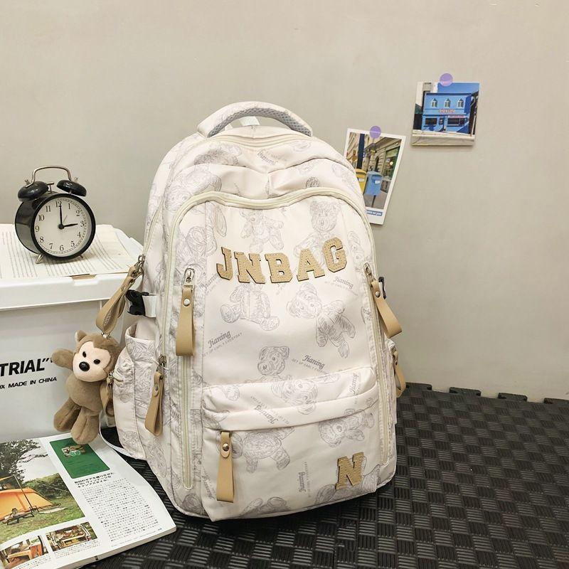 

Boys High School Students Large Capacity Good-looking Backpack Strong and Durable Trendy Junior High School Students Oversized Minimalist Style WHITE_Packs